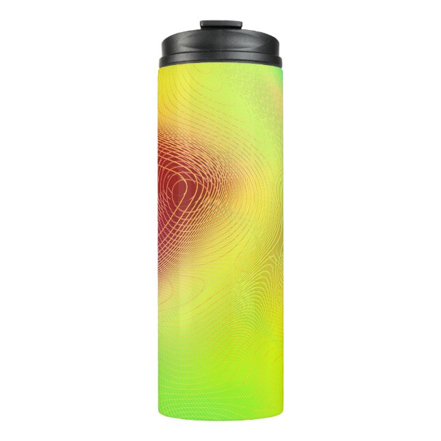 abstract blur background. multicolored graphic pat thermal tumbler (Front)