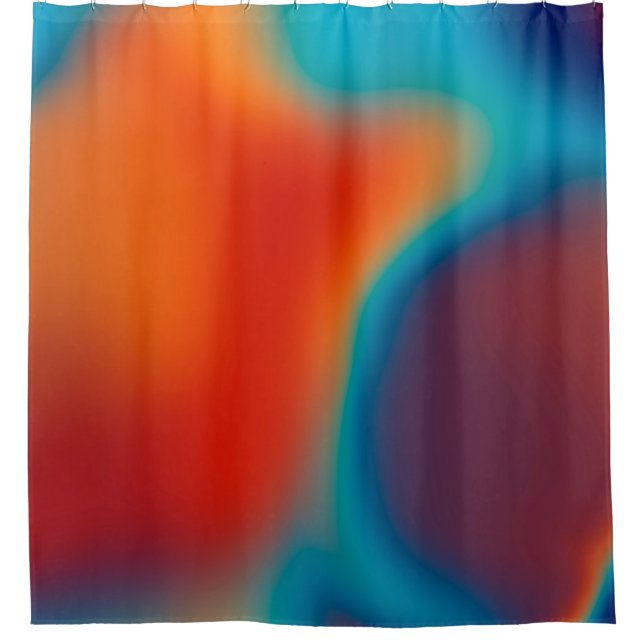 Abstract blur background with colourful blue-light shower curtain (Front)