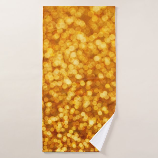 Abstract blurred beautiful golden background light bath towel (Bath Towel)