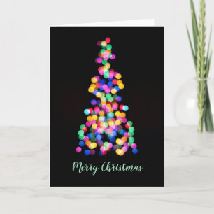 Abstract Blurred Christmas Tree Lights Your Photo Holiday Card