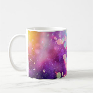 Abstract blurred of blue and silver glittering shi coffee mug