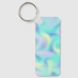 Abstract Blurred Pretty Pastel Swirls Pattern Key Ring