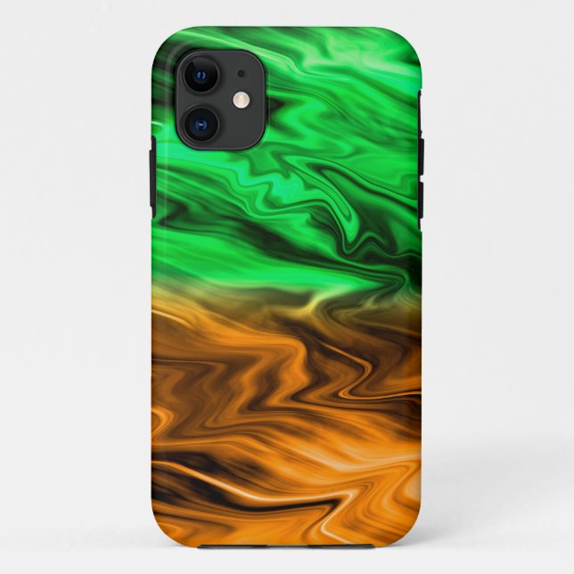 Abstract blurry spotted pattern in orange green  Case-Mate iPhone case (Back)