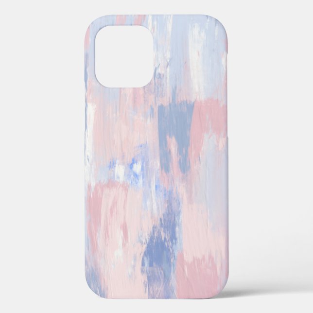 Abstract Blush and Blue Paint Strokes Case-Mate iPhone Case (Back)