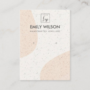 ABSTRACT BLUSH CERAMIC WAVE  EARRING DISPLAY LOGO BUSINESS CARD