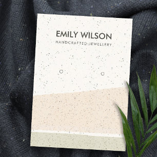 ABSTRACT BLUSH CERAMIC WAVES EARRING DISPLAY LOGO BUSINESS CARD