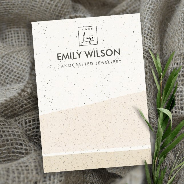 ABSTRACT BLUSH CERAMIC WAVES EARRING DISPLAY LOGO BUSINESS CARD (Creator Uploaded)