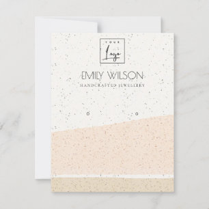 Abstract Blush Ceramic Waves Earring Display Logo Invitation