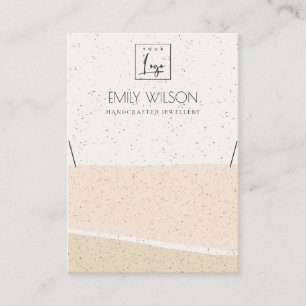 ABSTRACT BLUSH CERAMIC WAVES NECKLACE DISPLAY LOGO BUSINESS CARD