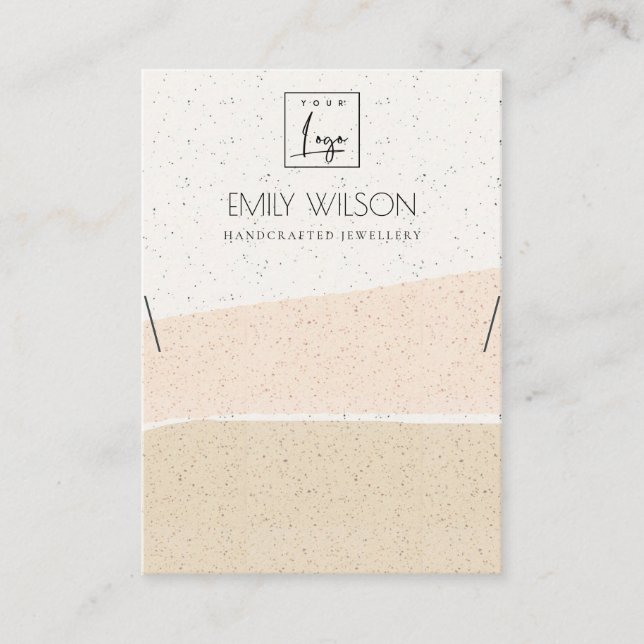 ABSTRACT BLUSH CERAMIC WAVES NECKLACE DISPLAY LOGO BUSINESS CARD (Front)