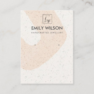 ABSTRACT BLUSH PEACH CERAMIC EARRING DISPLAY LOGO BUSINESS CARD