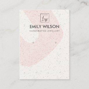 ABSTRACT BLUSH PINK CERAMIC EARRING DISPLAY LOGO BUSINESS CARD