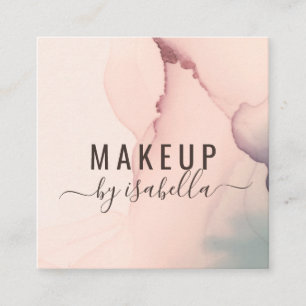 Abstract Blush Pink Makeup Artist  Square Business Card