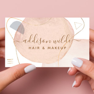 Abstract Blush Pink Watercolor Shapes Modern Business Card