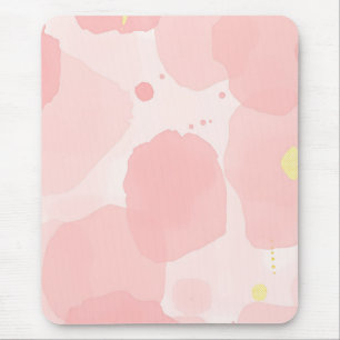 Abstract Blush Pink Watercolor Wash Modern Gold Mouse Mat