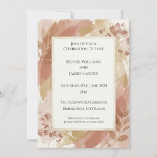 Abstract Blush Wedding Invitation
