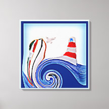 Abstract Boat on Stormy Seas Nautical