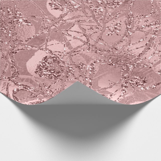 Abstract Body Nature Cells Gold Rose Blush Wrapping Paper (Corner)