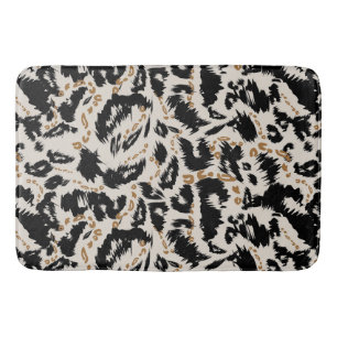 Abstract Bohemian African Leopard Pattern Bath Mat