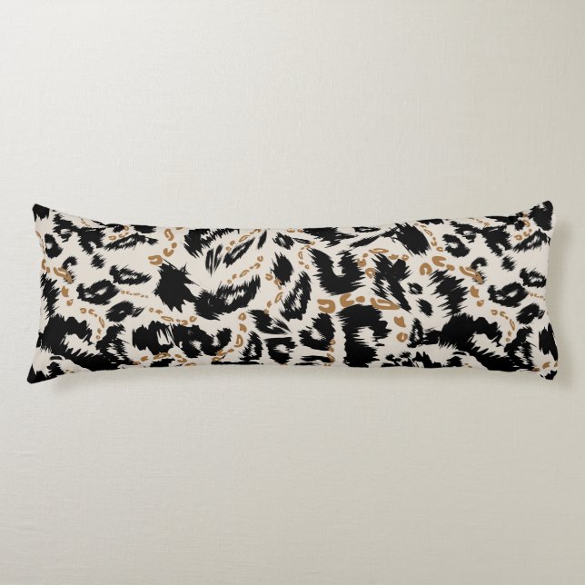 Abstract Bohemian African Leopard Pattern  Body Cushion (Front)