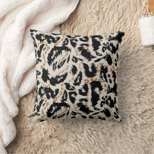 Abstract Bohemian African Leopard Pattern Cushion
