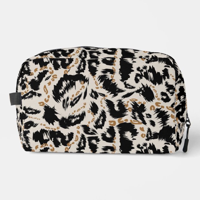 Abstract Bohemian African Leopard Pattern  Dopp Kit (Front)