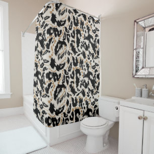 Abstract Bohemian African Leopard Pattern Shower Curtain