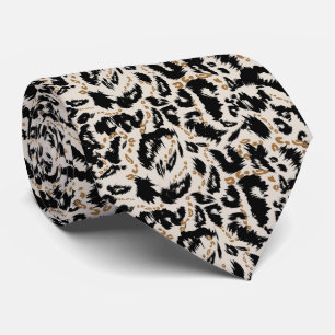 Abstract Bohemian African Leopard Pattern Tie