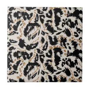 Abstract Bohemian African Leopard Pattern Tile