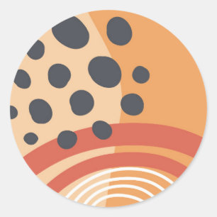 Abstract bohemian artistic shapes classic round sticker