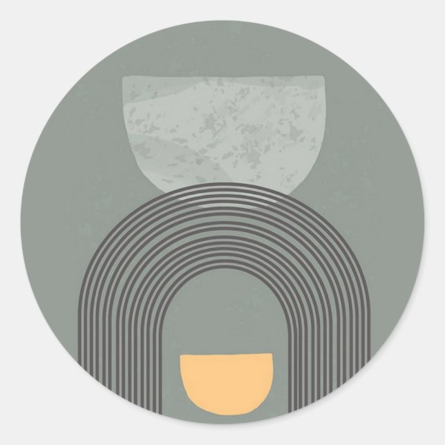 Abstract Bohemian shapes pattern Classic Round Sticker (Front)