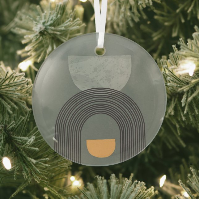 Abstract Bohemian shapes pattern Glass Tree Decoration (Insitu)