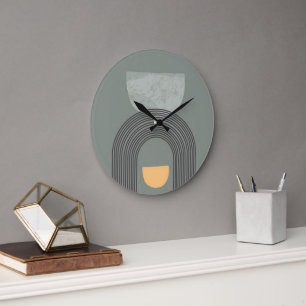 Abstract Bohemian shapes pattern Large Clock
