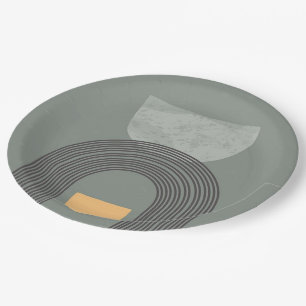 Abstract Bohemian shapes pattern Paper Plate