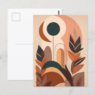 Abstract Boho and Modern Clip Art Printable Postcard