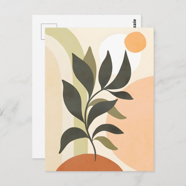 Abstract Boho and Modern Clip Art Printable  Postcard (Front/Back)