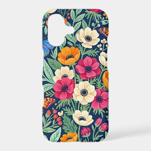 Abstract Boho Anemones Butterflies iPhone Cases