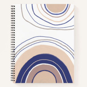 Abstract Boho Arches - Blue and Beige Notebook