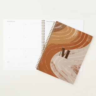 Abstract Boho Art , Earthy Tones Boho Planner