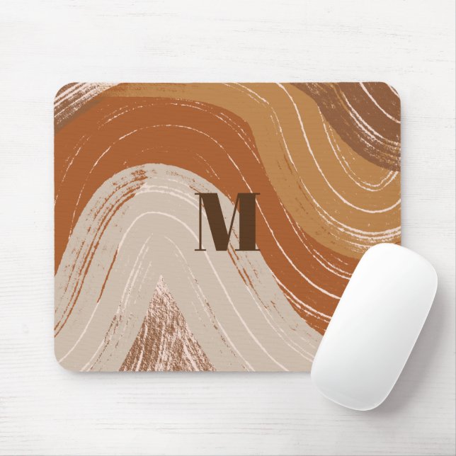Abstract Boho Art , Earthy Tones  Mouse Mat (With Mouse)