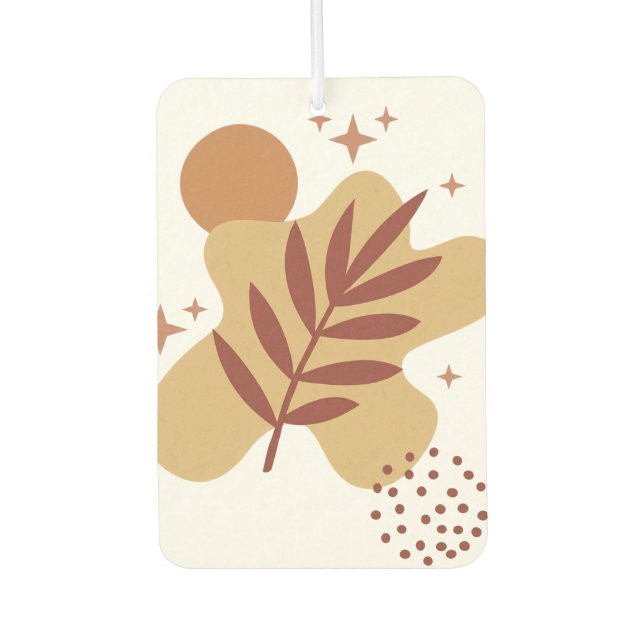 Abstract Boho Botanical Fern – Minimalist  Car Air Freshener (Front)
