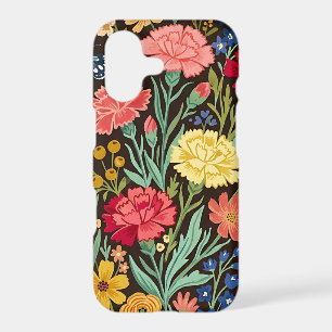 Abstract Boho Carnations Butterflies iPhone Cases