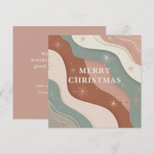 Abstract Boho Christmas Shapes Holiday Card