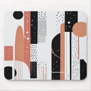 abstract boho circles and terracotta forms mouse mat