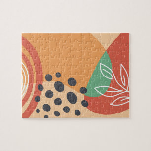 Abstract boho design, organic modern art jigsaw puzzle