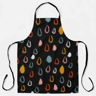 Abstract boho doodle seamless pattern rain drops apron