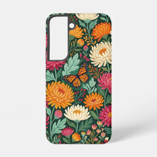 Abstract Boho Floral Butterflies Samsung Cases