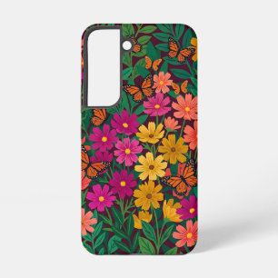 Abstract Boho Flowers Butterflies Samsung Cases