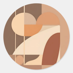Abstract Boho Geometric Terracotta Modern Classic Round Sticker