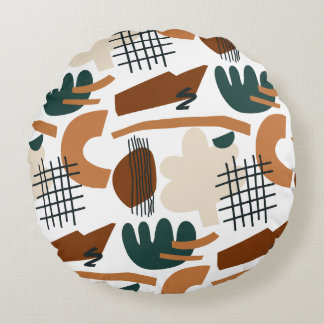 Abstract Boho Mid-Century Modern Throw Pillow